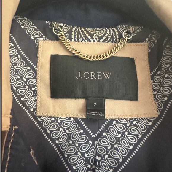 J Crew Collection stripe trench coat sz 2 - Picture 6 of 6